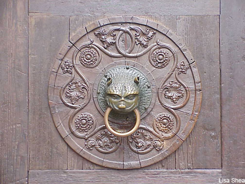 Medieval church knocker in Augsburg Germany by Lisa Shea