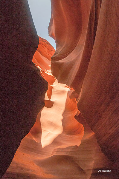Sun Shining Into Antelope Canyon by Al Rollins
